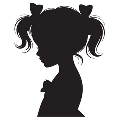 Girl silhouette with bow