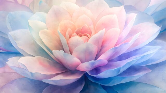 Soft pastel colored dahlia flower petals close up macro photography