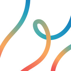 Soft Gradient Abstract Wavy Lines on White  Flowing Coral to Blue Ribbon Background