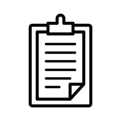Clipboard Outline Illustration Icon Vector for Office and Document Design