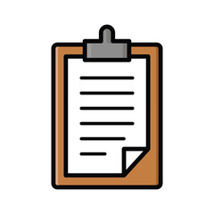 Clipboard Colored Outline Illustration Icon Vector for Office and Document Design