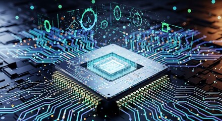 Futuristic Microchip Technology - Powering the Digital Age with Innovation.