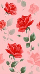 Red rose flower pattern design