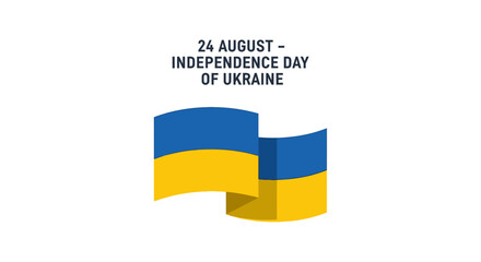 Ukrainian Independence Day Celebration Flag Waving.