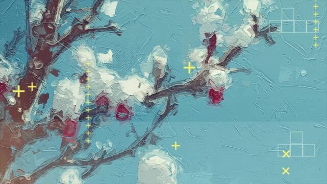 Various oil paintings, flowers, tulips, chrysanthemums, roses, peonies, fruits, streams, scenery, spotted deer, forests, birds