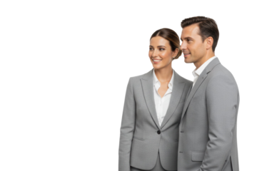 Professional business team looks toward future success