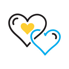 Vector multi color icon for Love