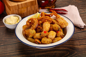 Fritto misto - deep fried seafood mix