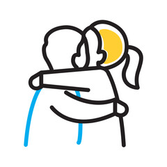 Vector multi color icon for Hugging
