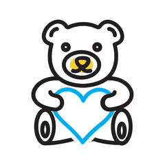 Vector multi color icon for Teddy day