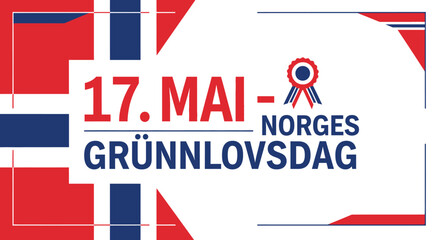 Norwegian Constitution Day Celebration on May 17th Banner.