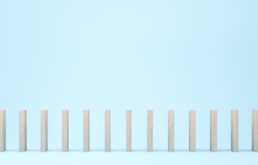 3D素材_木製ドミノ_水色