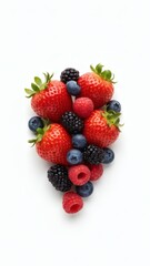 Obraz premium Premium Mixed Fresh Fruits on White Background with Copy Space