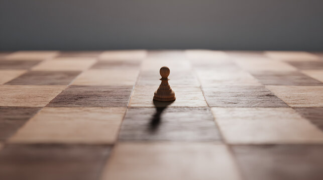 gambit. A single chess piece on a wooden board, connecting two sides in a minimalist game. tutorial guides, club newsletters, designed for tourism and weekend activity guides.