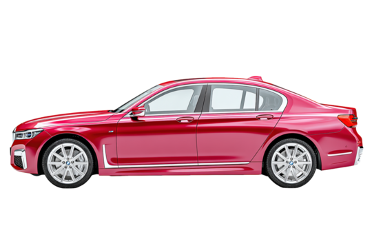 Elegant Side View of a Burgundy Luxury Sedan Car Automobile. Ai Generated Images