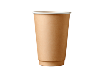 Clean Isolated Paper Cup with Lid for Hot Beverage Mockup. Ai Generated Images