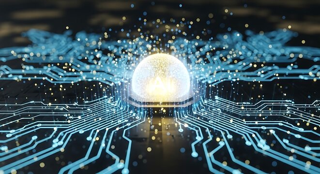 Artificial Intelligence Core - A Futuristic Technology Concept.