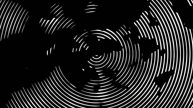 Abstract Radial Noise Rings, Glitchy Concentric Pattern for Tech, Sound and Motion Design