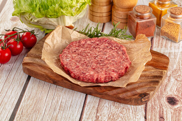 Raw beef cutlet for burger