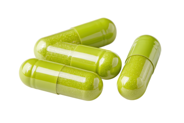 Close Up Studio Shot Green Pill Capsule for Healthcare and Medical. Ai Generated Images