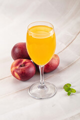Vitamin beverage - peach juice glass