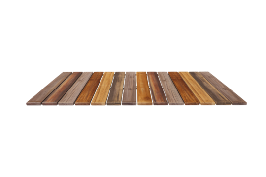 wooden table texture with horizontal planks, brown wood surface background isolated