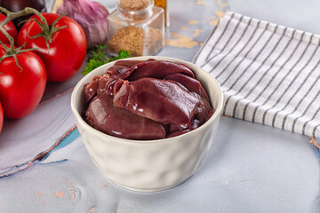 Raw chicken liver for cooking