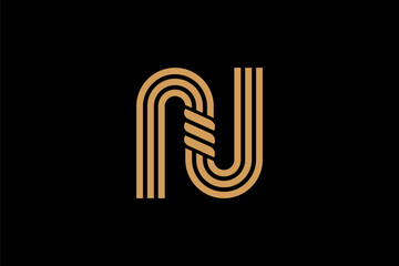 Letter N rope icon logo design illustration vector