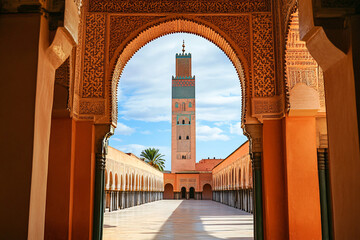 interior of the mosque in cordoba spain