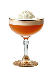Orange cocktail with whipped cream