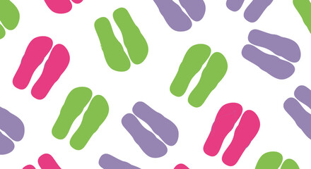 Colorful Minimalist Flip Flop Footwear Summer Beach Seamless Pattern