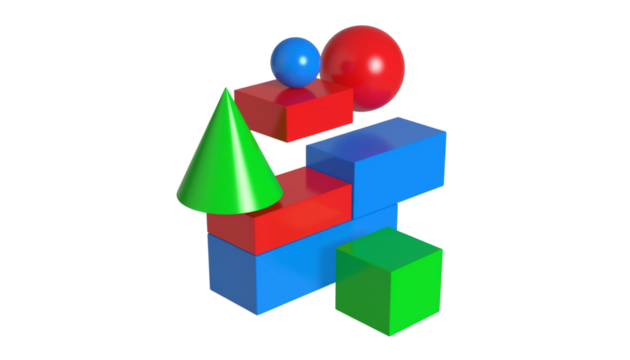 3d Abstract Rings Intersect Geometric Circles Design Transparent