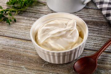 White organic natural cream sour