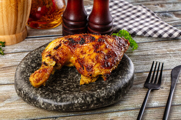 Roasted chicken leg with spices