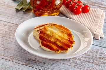 Grilled Greek haloumi cheese snack