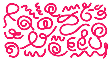 Contemporary Minimal Squiggle Drawing with Soft Shapes Squiggle abstract line and shapes