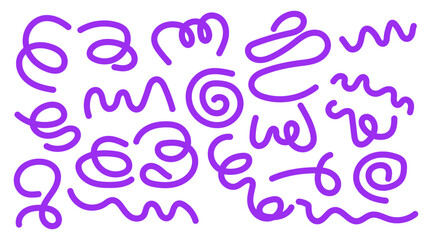 Modern Hand-Drawn Abstract Lines and Organic Shapes Art