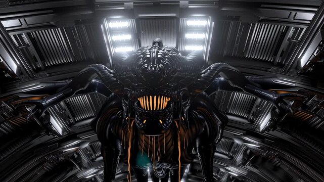 Mysterious monster futuristic setting