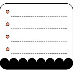 Cute memo pad design with dotted lines for notes and reminders