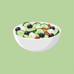 Greek salad bowl colorful light vibrant food