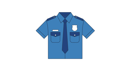 Illustration of a Blue Police Uniform Shirt.