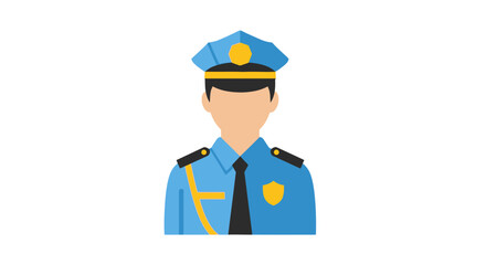 Illustration of a Police Officer in Uniform.