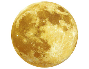 Full golden moon, close-up view