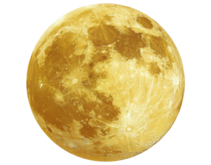 Full golden moon, close-up view