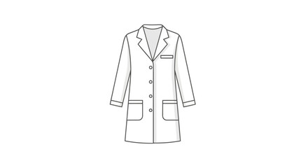 Outline Illustration of a Lab Coat for Medical Professionals.