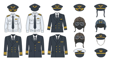 Pilot Uniforms and Hats Aviation Apparel Collection.