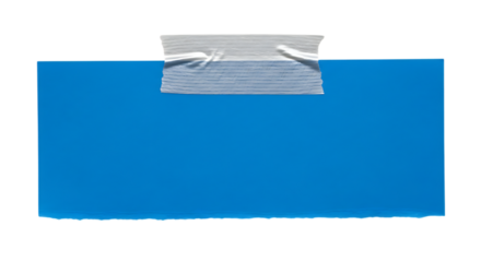 Blue rectangular background with white paper element on transparent background