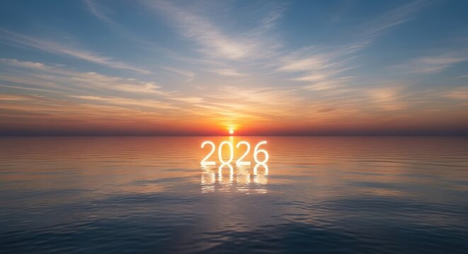 Elegant golden happy new year 2026 text overlay on dark background with subtle light effects