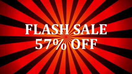 Flash Sale 57 Percent Off White Text On Red Sunburst Background discount offer