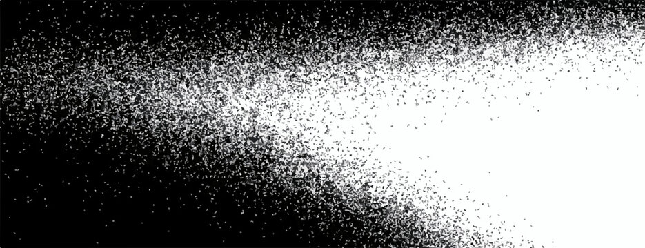 Vecteur abstrait de texture granulaire bicolore avec d&eacute;grad&eacute; de noir &agrave; blanc.